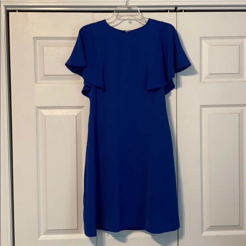 The Limited Royal Blue Flutter Sleeve Dress - Med